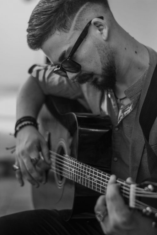 male guitar play monocolor